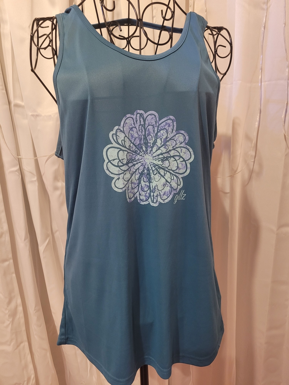 GILLZ Teal Floral Mandala Tank Top